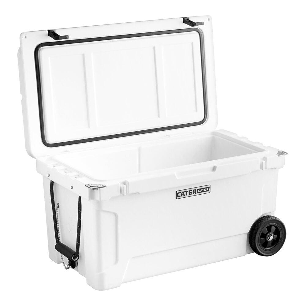 65 Qt. Mobile Rotomolded Outdoor Cooler Ice Chest - WHITE