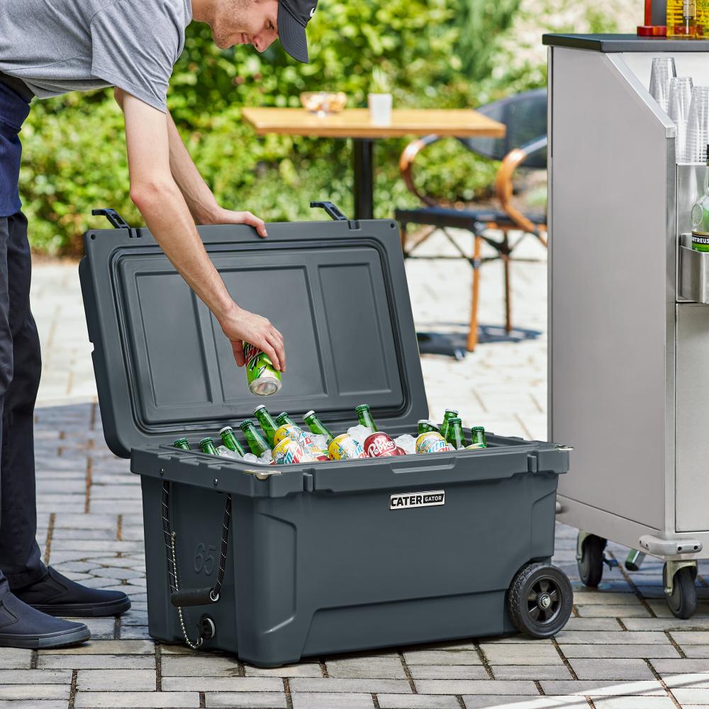 65 Qt. Mobile Rotomolded Outdoor Cooler Ice Chest - CHARCOAL 