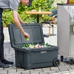 65 Qt. Mobile Rotomolded Outdoor Cooler Ice Chest - CHARCOAL 