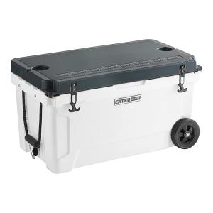  65 Qt. Mobile Rotomolded Outdoor Cooler / Ice Chest -  PANDA (White w/Black Accents)