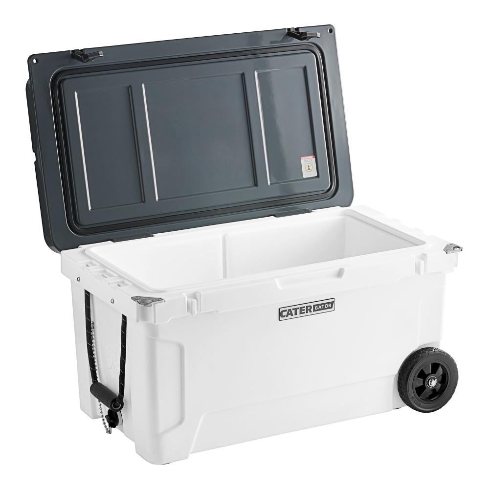  65 Qt. Mobile Rotomolded Outdoor Cooler / Ice Chest -  PANDA (White w/Black Accents)
