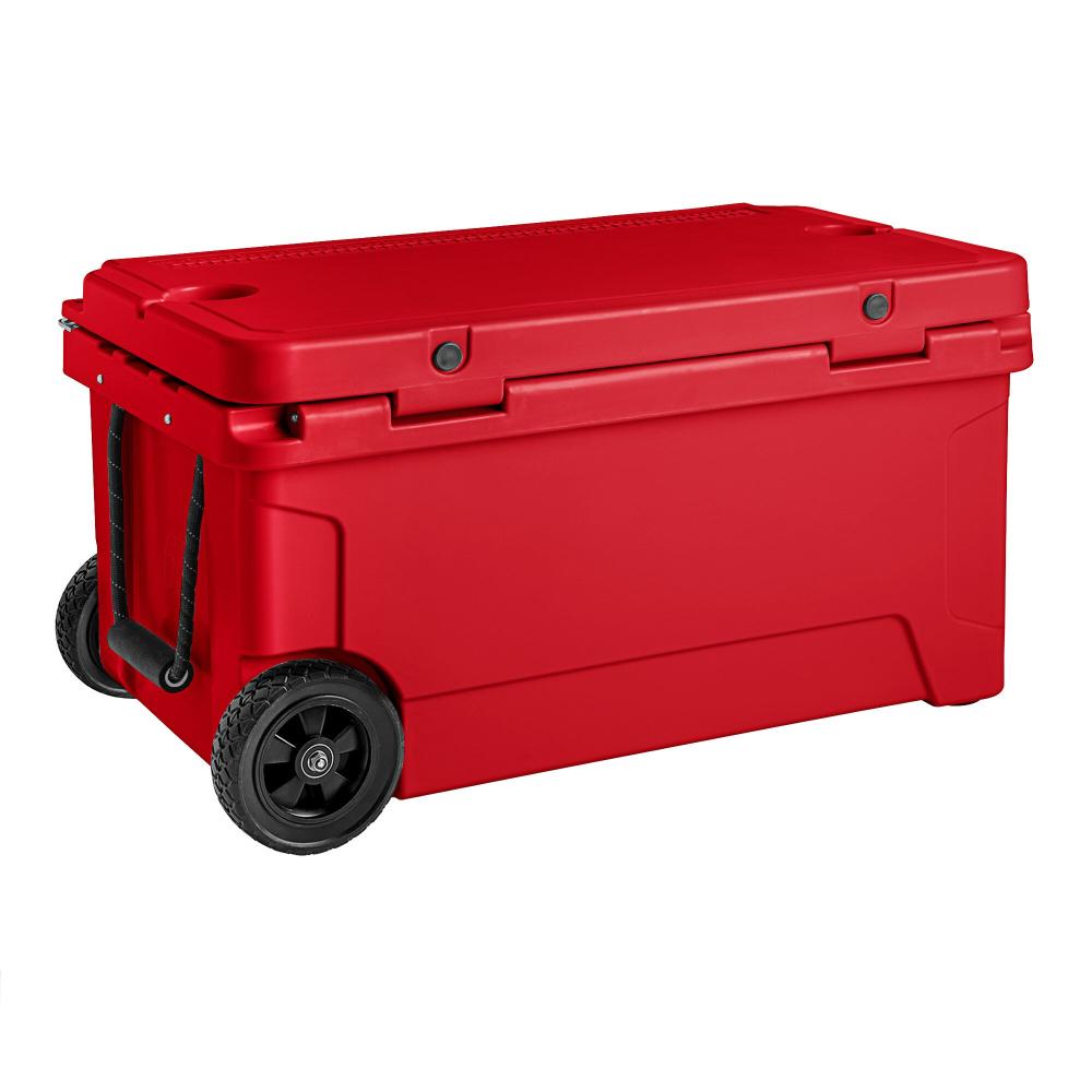 65 Qt. Mobile Rotomolded Outdoor Cooler Ice Chest - RED