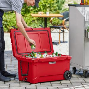 65 Qt. Mobile Rotomolded Outdoor Cooler Ice Chest - RED