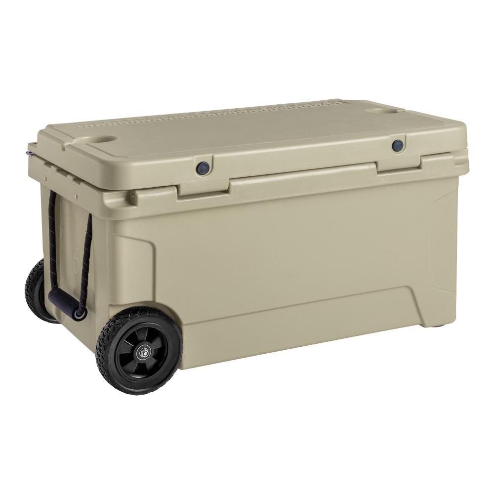 CaterGator 65 Qt. Mobile Rotomolded Outdoor Cooler Ice Chest - TAN