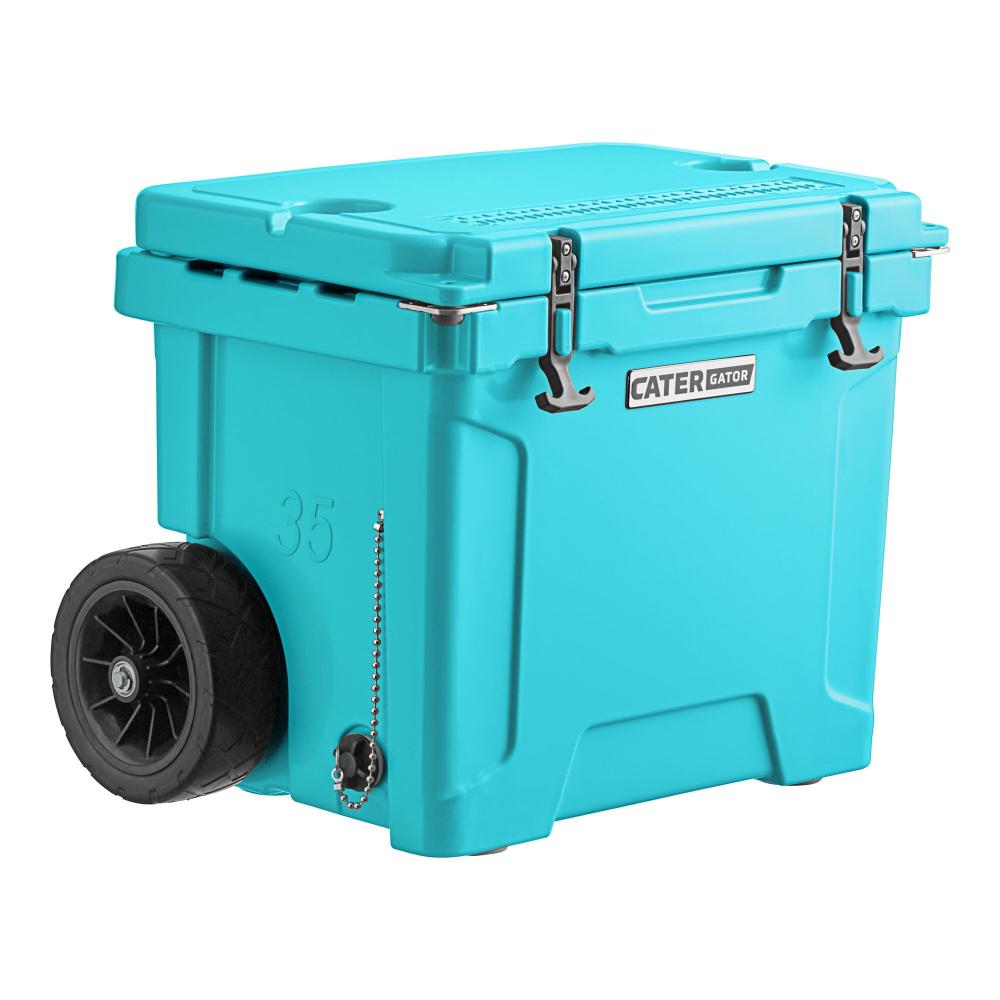 35 Qt. Mobile Rotomolded Outdoor Cooler - Sky Blue 