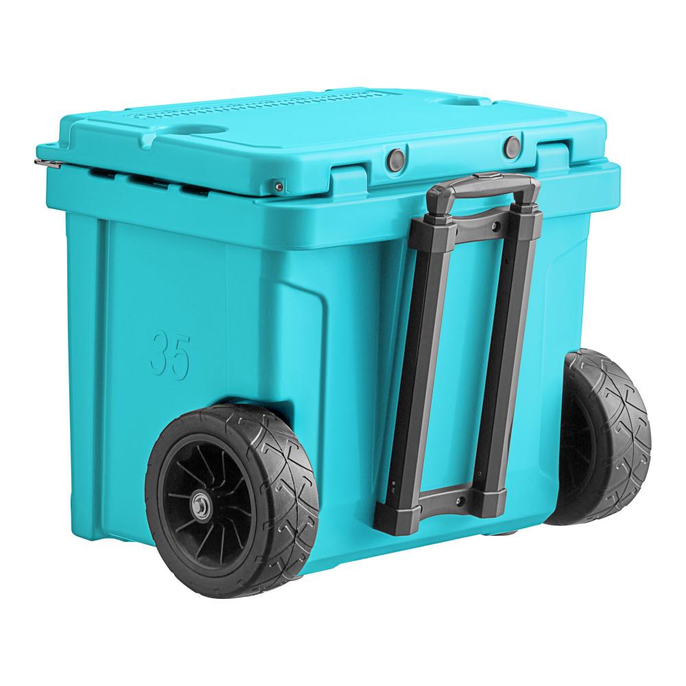 35 Qt. Mobile Rotomolded Outdoor Cooler - Sky Blue 