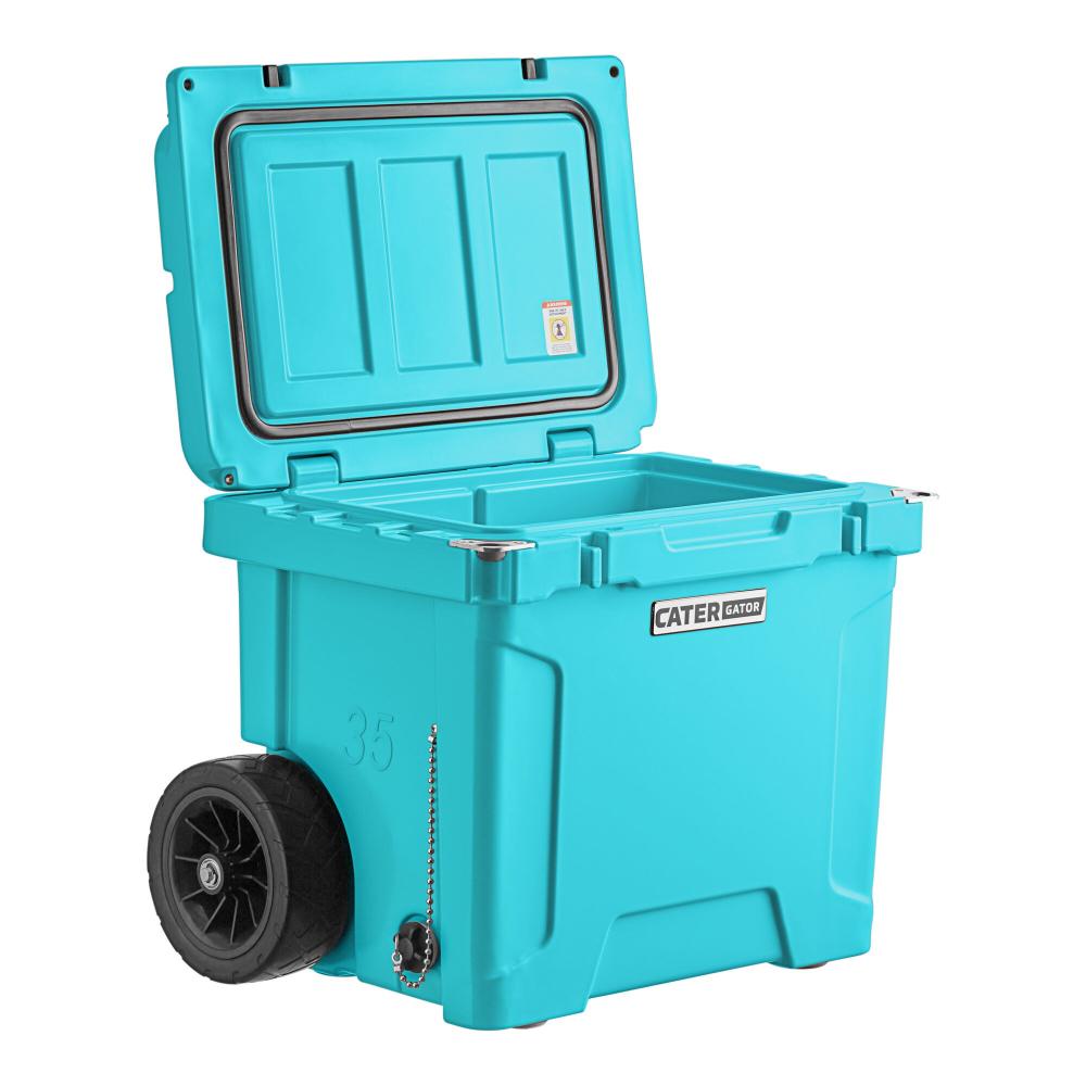 35 Qt. Mobile Rotomolded Outdoor Cooler - Sky Blue 