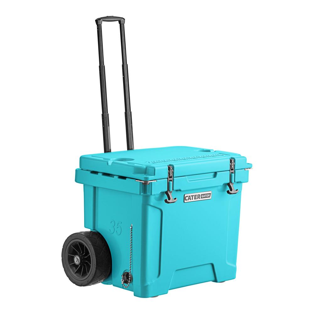 35 Qt. Mobile Rotomolded Outdoor Cooler - Sky Blue 