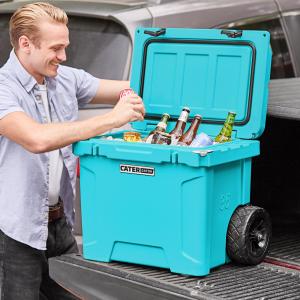 35 Qt. Mobile Rotomolded Outdoor Cooler - Sky Blue 