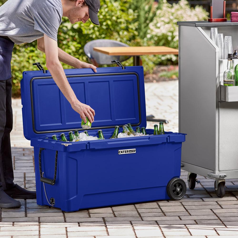 110 Qt. Mobile Rotomolded Outdoor Cooler Ice Chest - NAVY (blue)