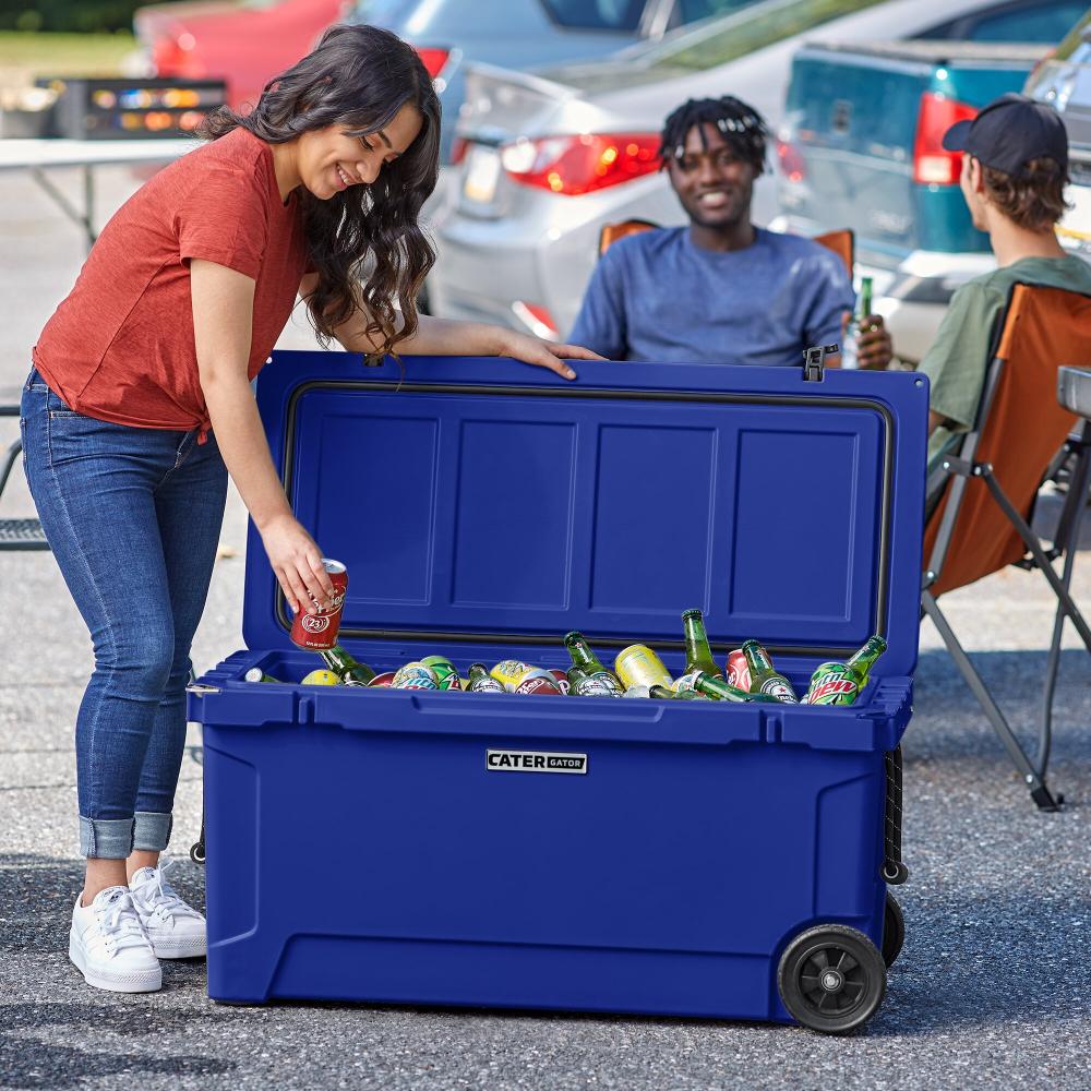 110 Qt. Mobile Rotomolded Outdoor Cooler Ice Chest - NAVY (blue)