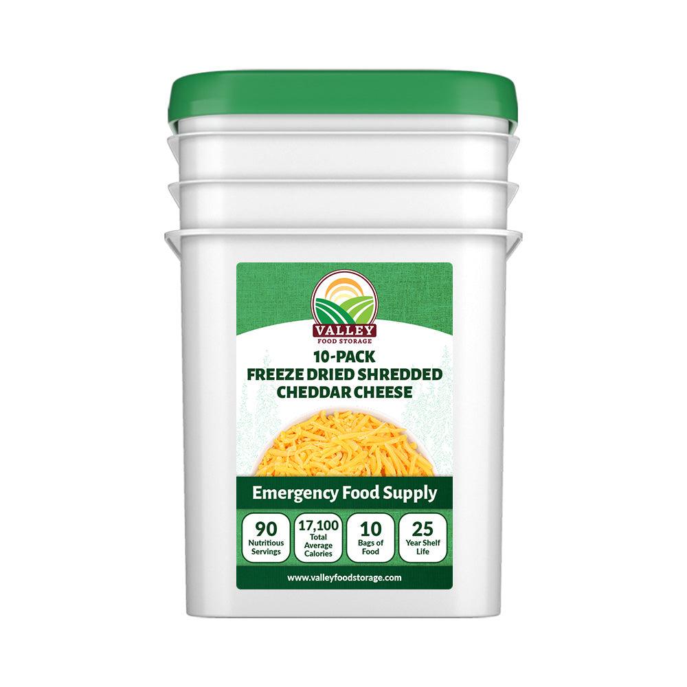Freeze Dried Shredded Cheddar Cheese - Single Pouch - Valley Food Storage