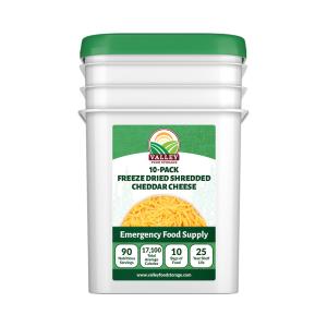 Freeze Dried Shredded Cheddar Cheese - Single Pouch - Valley Food Storage
