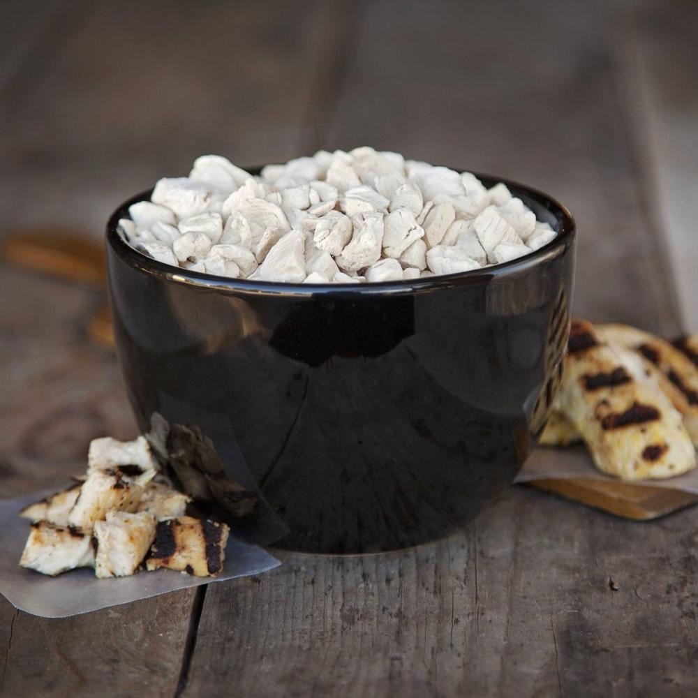 Chicken Dices - 10 Pouch Plus Bucket, Freeze-Dried, long-term and great for camping or emergency food!