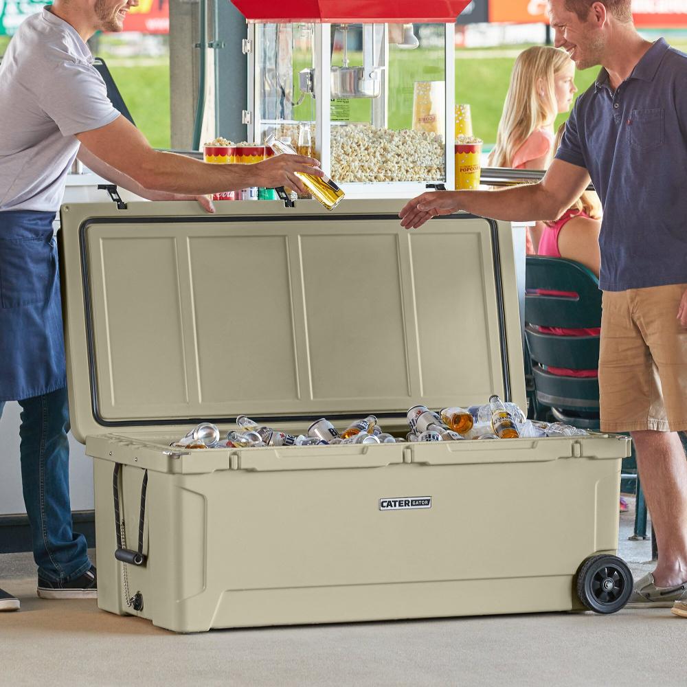 210 Qt. Mobile Outdoor Cooler / Ice Chest - TAN