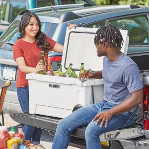 65 Quart. Outdoor Cooler / Ice Chest - White - Mobile