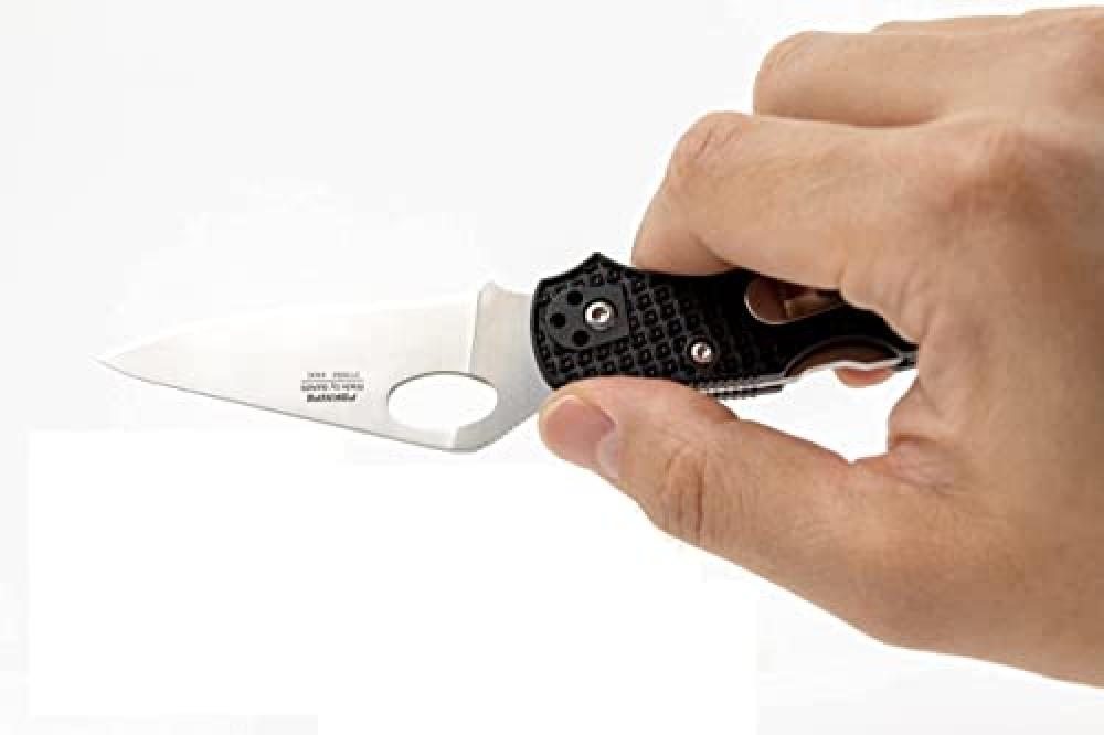 Pocket Folding Knife Nylon Glass Fiber Anti-Slip Handle 440C Stainless Steel Blade Tactical Knife - Black