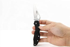 Pocket Folding Knife Nylon Glass Fiber Anti-Slip Handle 440C Stainless Steel Blade Tactical Knife - Black