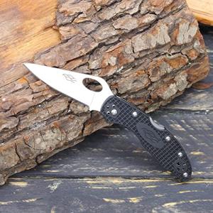 Pocket Folding Knife Nylon Glass Fiber Anti-Slip Handle 440C Stainless Steel Blade Tactical Knife - Black