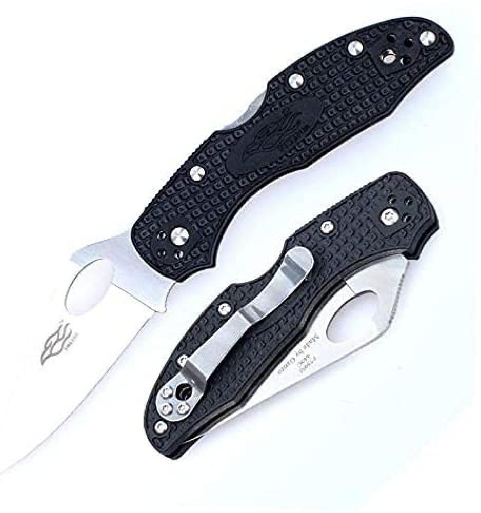 Pocket Folding Knife Nylon Glass Fiber Anti-Slip Handle 440C Stainless Steel Blade Tactical Knife - Black