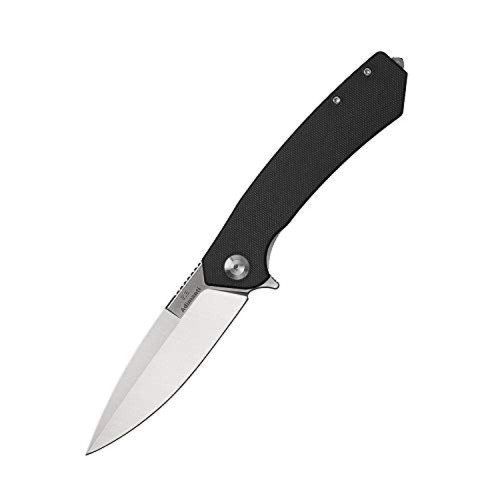Pocket Folding Knife G10 Handle D2 Steel Hunting Fishing Camping Outdoor EDC Tool - Black