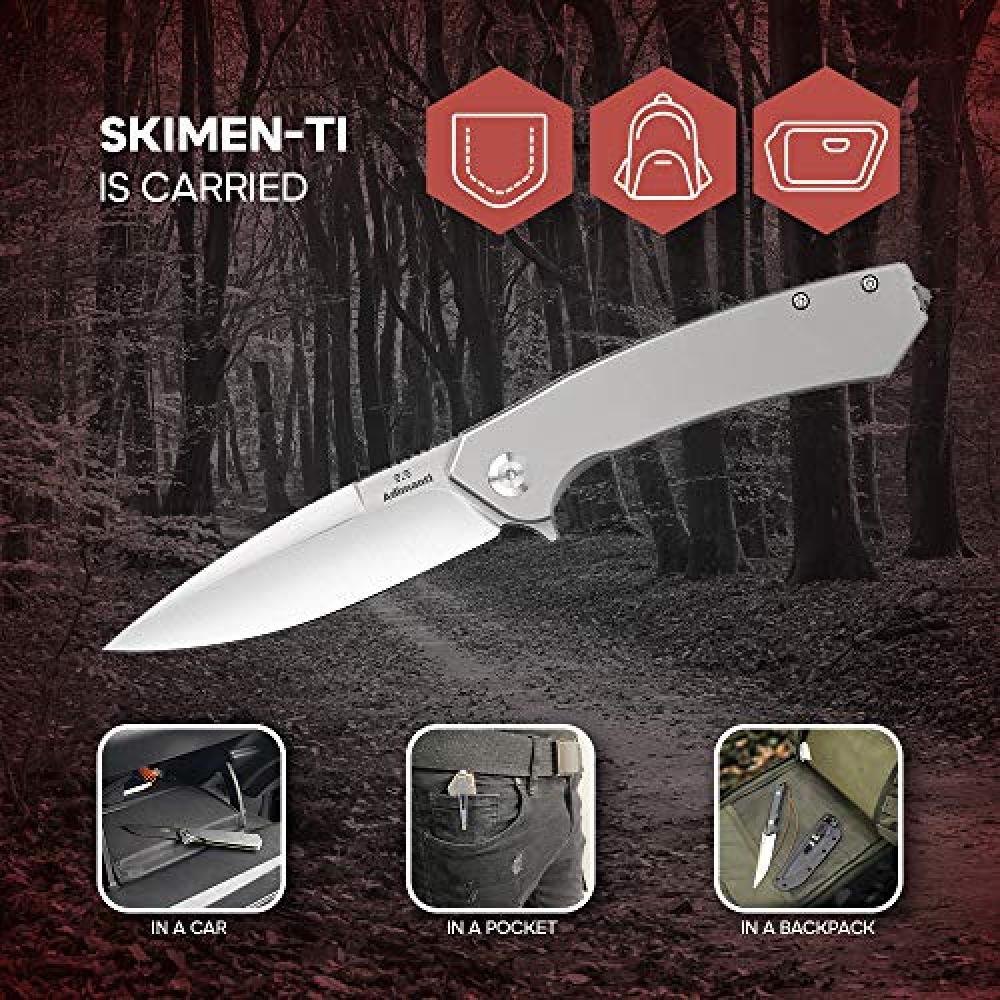 Pocket Folding Knife G10 Handle D2 Steel Hunting Fishing Camping Outdoor EDC Tool - Black