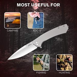 Pocket Folding Knife G10 Handle D2 Steel Hunting Fishing Camping Outdoor EDC Tool - Black