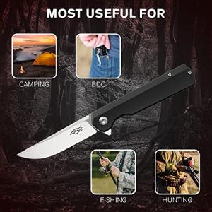 Pocket Folding Knife G10 Handle D2 Steel Hunting Camping Outdoor EDC Knife - Gray