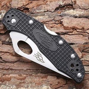 Pocket Folding Knife Nylon Glass Fiber Anti-Slip Handle 440C Stainless Steel Serrated Blade Outdoor EDC Knife - Black