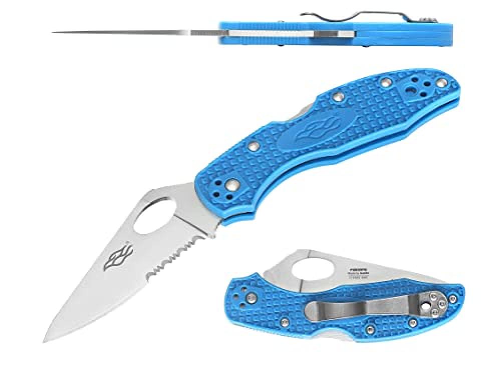 Pocket Folding Knife Nylon Glass Fiber Anti-Slip Handle 440C Stainless Steel Serrated Blade Outdoor EDC Knife - Black