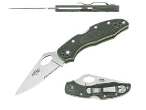 Pocket Folding Knife Nylon Glass Fiber Anti-Slip Handle 440C Stainless Steel Serrated Blade Outdoor EDC Knife - Black