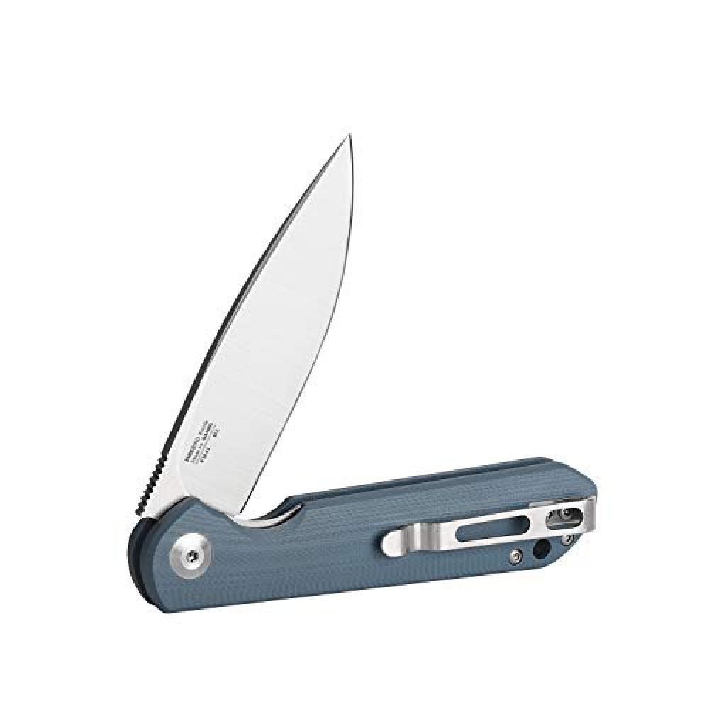 Pocket Folding Knife D2 Steel Blade G10 Handle Hunting Outdoor EDC Tool - Gray Only