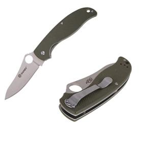 Folding Pocket Knife 440C Stainless Steel Blade G10 Handle with Clip Camping Fishing Hunting Outdoor EDC