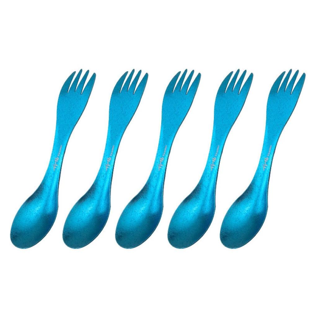 TiTo Portable Titanium Outdoor Camping Spoon Accessories Picnic Hiking Travel Tableware 2 in 1 Ultralight Kitchenware