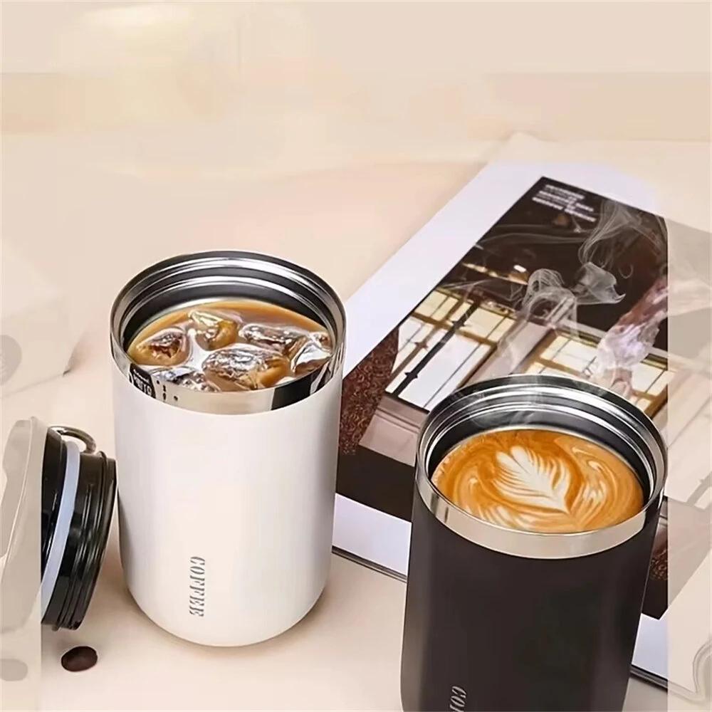 350ml Stainless Steel Insulated Cups Portable Double Wall Vacuum Flask Coffee Mug with Rope Leak-Proof Drinking Water Bottles