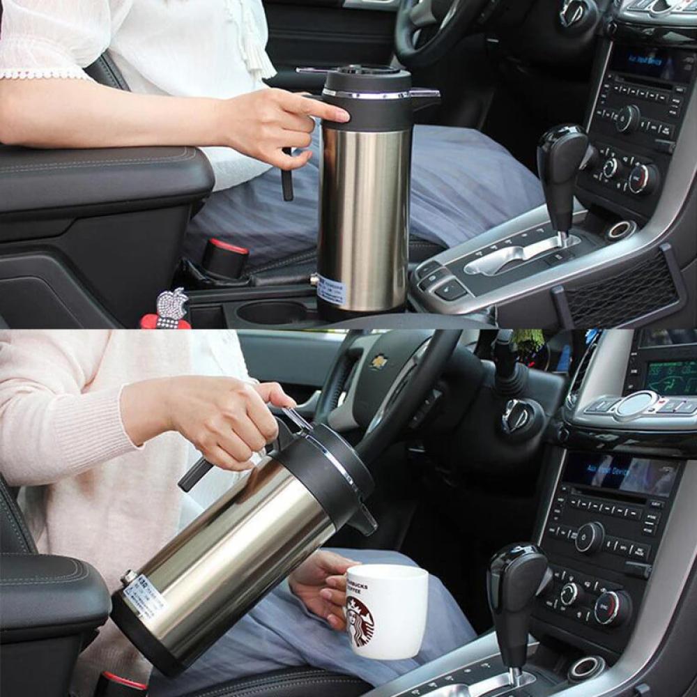 12V Car Truck 1200ml Water Heater Portable Hot Water Kettle Auto Shut-Off Fast Boiling for Travel