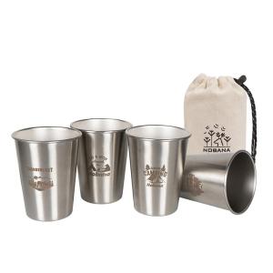 Outdoor 304 Stainless Steel Cup Set Camping Cup 4PC Camping Portable Water Cup Travel Coffee Cup Picnic Barbecue Cup