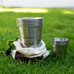 Outdoor 304 Stainless Steel Cup Set Camping Cup 4PC Camping Portable Water Cup Travel Coffee Cup Picnic Barbecue Cup