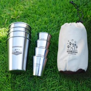 Outdoor 304 Stainless Steel Cup Set Camping Cup 4PC Camping Portable Water Cup Travel Coffee Cup Picnic Barbecue Cup