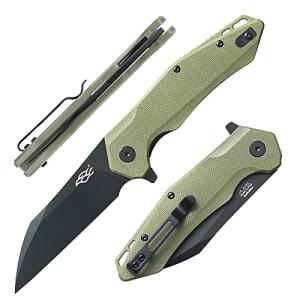 FH31 Folding Pocket Knife D2 Steel Wharncliffe Blade Ergonomic G10 Handle w/Clip Hunting Fishing Flipper Camping Outdoor EDC Knife - All Black