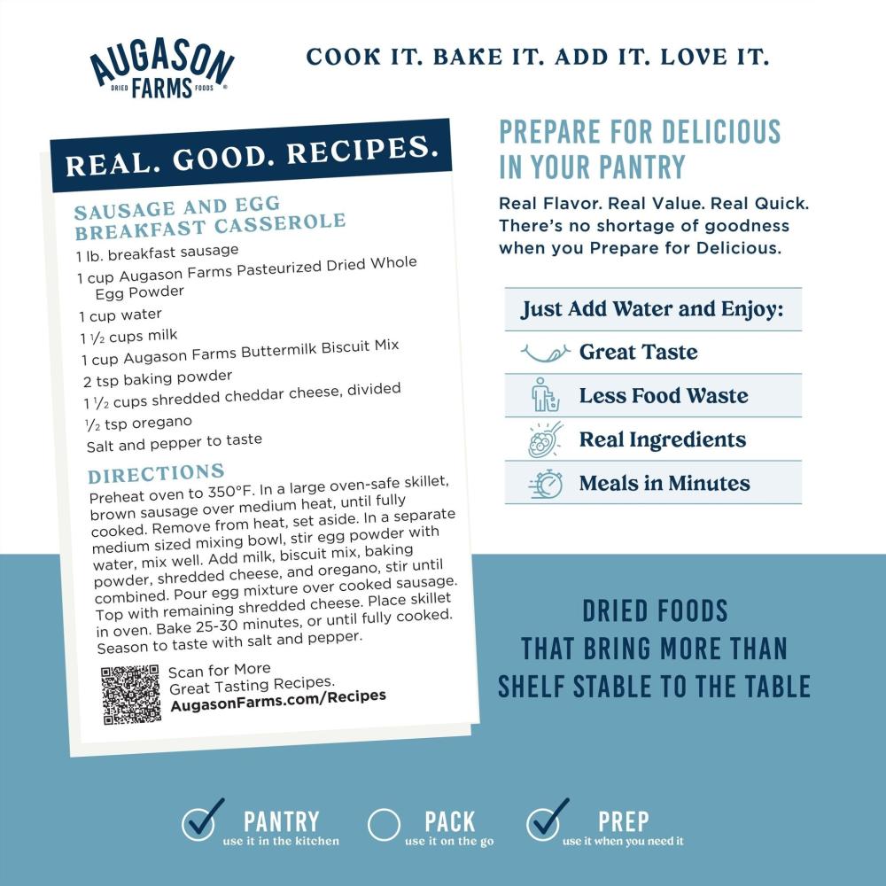 Pasteurized Dried Whole Egg Powder Can, 85 Servings