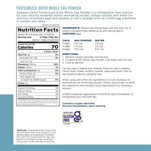 Pasteurized Dried Whole Egg Powder Can, 85 Servings