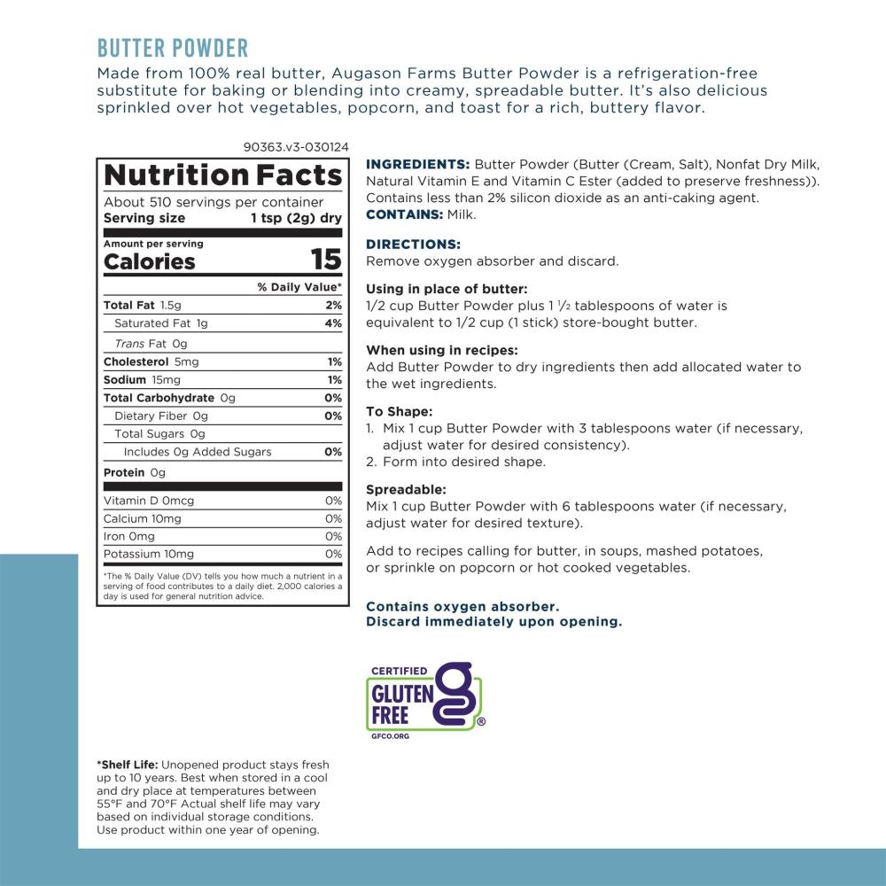 Butter Powder #10 Can, 510 Servings