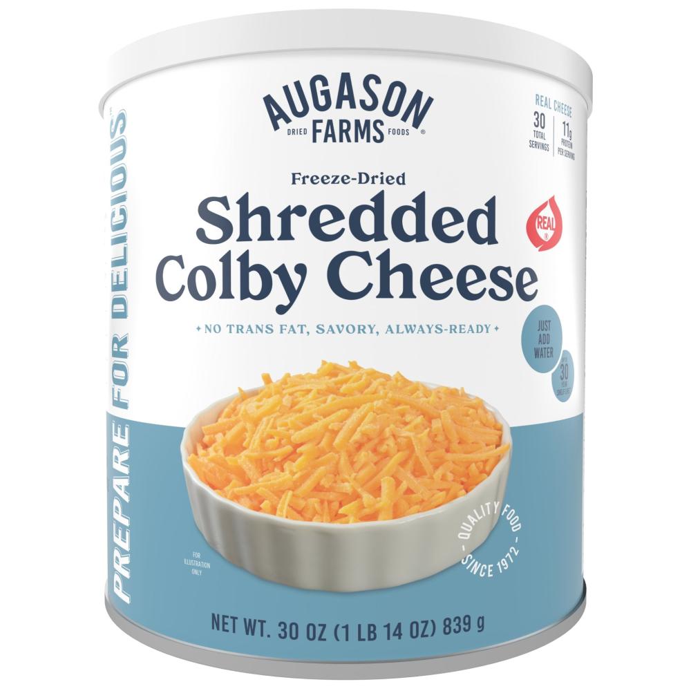 Freeze Dried Shredded Colby Cheese #10 Can, 30 Servings