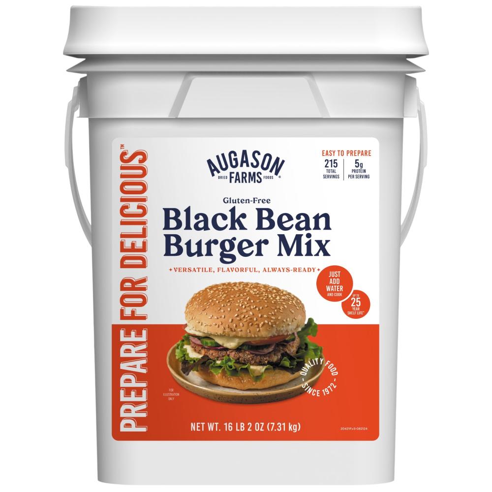 Gluten Free Black Bean Burger Mix 4 Gallon Bucket, 215 Servings