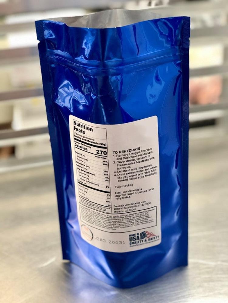 Freeze Dried Italian Style Cooked Beef Meatballs