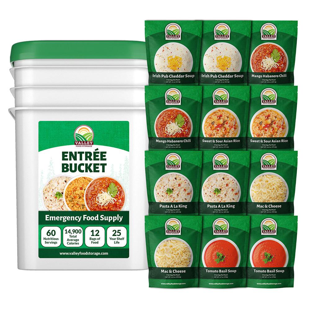 Lunch & Dinner Entrée Bucket 12 Pouches / 60 Servings!