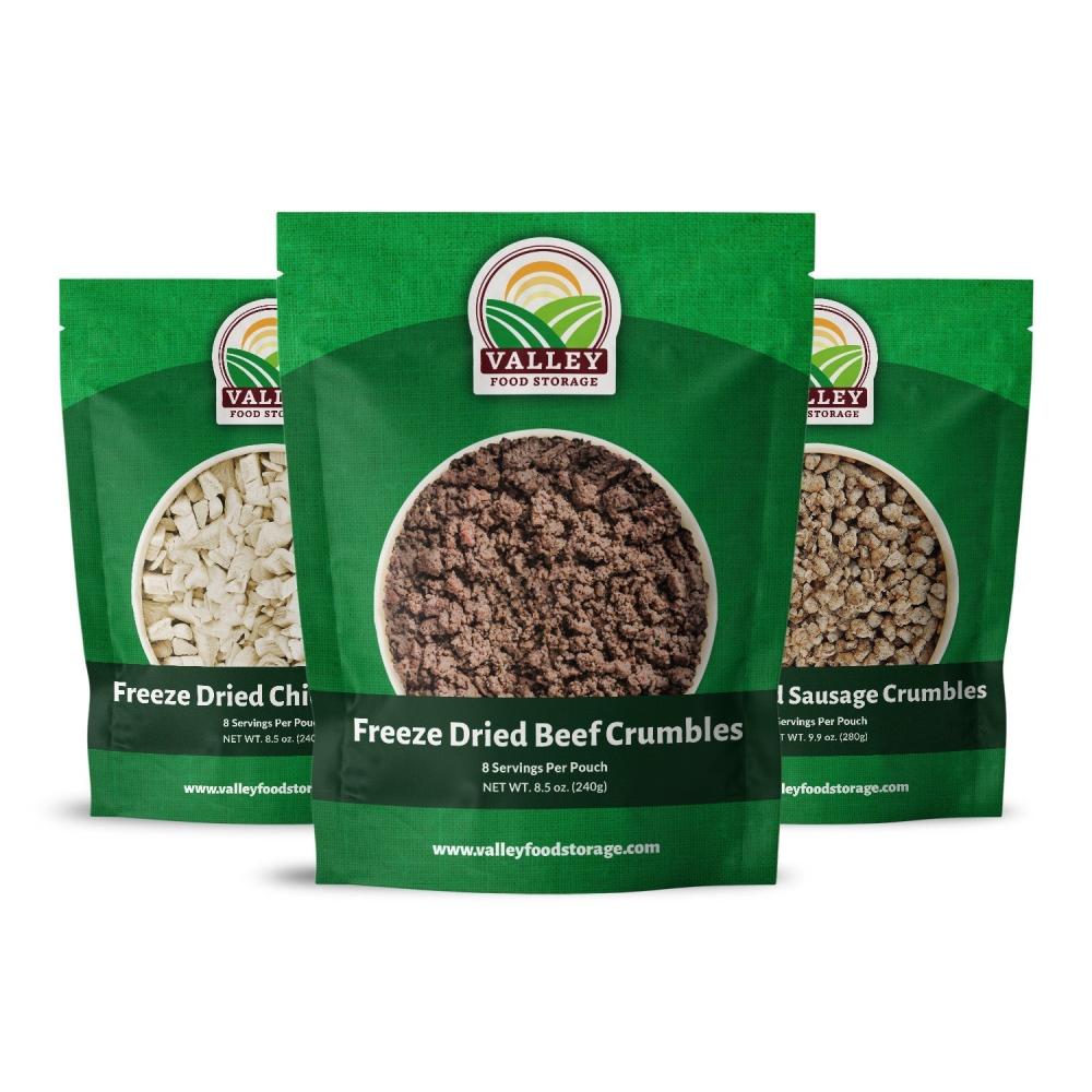 Freeze-Dried Meat 3 Combo (3) (Chicken, Sausage, Beef) Assorted Pouches
