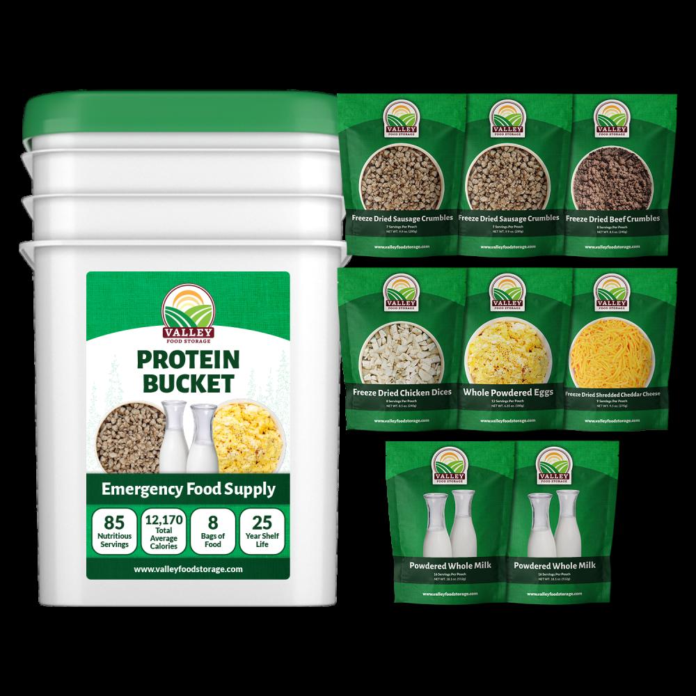 Premium Protein Bucket With Freeze-Dried Meat (chicken, beef, sausage)