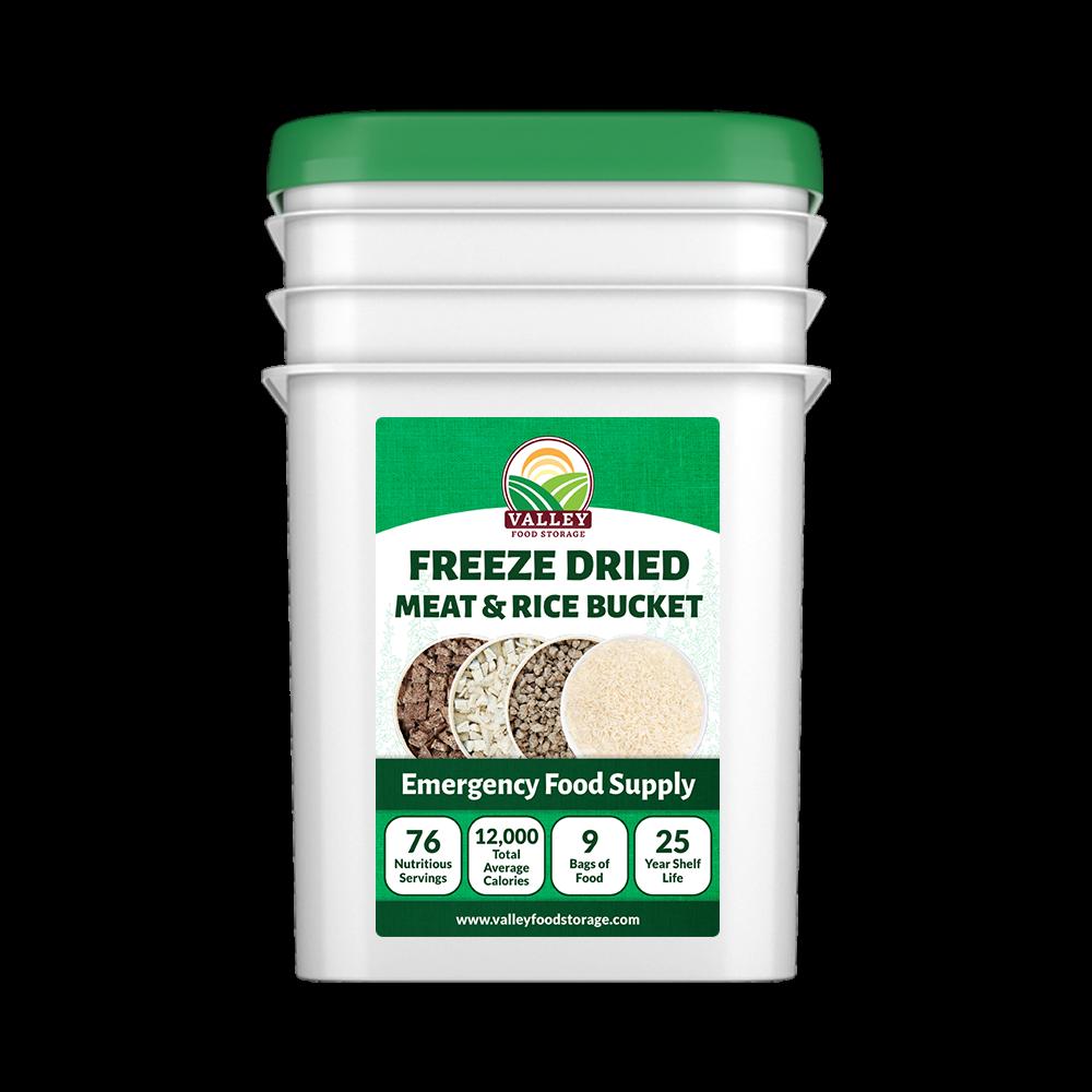 Freeze Dried Meat Sausage, Beef, Chicken & Rice Bucket